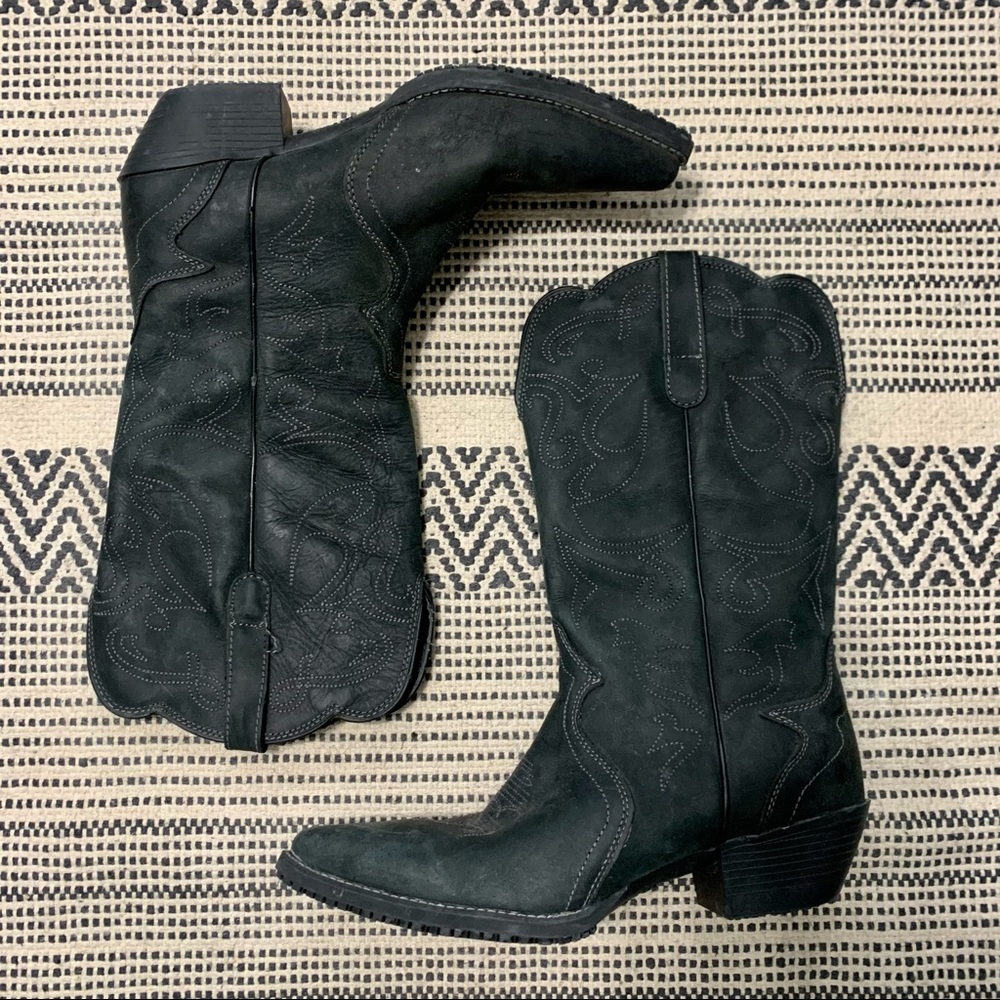 Shoes for Crews- Black Cowboy Boots Size 11